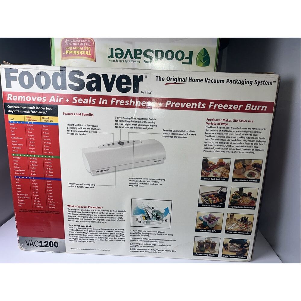 Food Saver by Tilia #VAC1050 = Bonus 1.5 Quart Food Saver Canister + 6 Rolls - Picture 6 of 7